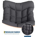 Fauteuil à bascule d'extérieur surdimensionné, Rocker moderne en métal avec coussin, Chaise Papasan supportant 158 kg pour balcon et chambre