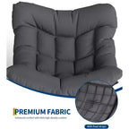 Fauteuil à bascule d'extérieur surdimensionné, Rocker moderne en métal avec coussin, Chaise Papasan supportant 158 kg pour balcon et chambre