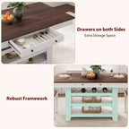 Table de salle à manger de ferme pour 4-6 personnes, table de cuisine en bois hauteur comptoir avec étagères de rangement et tiroir pour salle à manger d'appartement