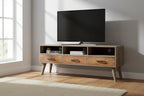 vidaXL TV Stand Grey and honey brown Solid rough mango wood