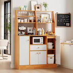 Wood Sideboard Buffet Cabinet, Large Cupboard Cabinet with Storage, Freestanding Kitchen Pantry Cabinets with Drawers, Adjustable Shelf