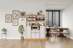 Bahut de cuisine en bois, grand buffet de rangement, armoire de cuisine autoportante avec tiroirs et étagères réglables