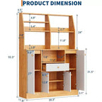 Bahut de cuisine en bois, grand buffet de rangement, armoire de cuisine autoportante avec tiroirs et étagères réglables