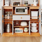 Bahut de cuisine en bois, grand buffet de rangement, armoire de cuisine autoportante avec tiroirs et étagères réglables