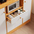 Bahut de cuisine en bois, grand buffet de rangement, armoire de cuisine autoportante avec tiroirs et étagères réglables