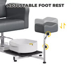Fauteuil Pédicure Inclinable avec Tabouret, Repose-Pieds & Bassine de Massage, Poste de Pédicure à Vérin Hydraulique pour Technicien Ongulaire, Fauteuil Spa pour Pieds Pivotant
