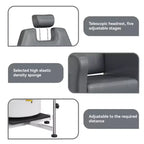 Fauteuil Pédicure Inclinable avec Tabouret, Repose-Pieds & Bassine de Massage, Poste de Pédicure à Vérin Hydraulique pour Technicien Ongulaire, Fauteuil Spa pour Pieds Pivotant