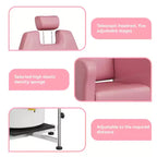 Fauteuil Pédicure Inclinable avec Tabouret, Repose-Pieds & Bassine de Massage, Poste de Pédicure à Vérin Hydraulique pour Technicien Ongulaire, Fauteuil Spa pour Pieds Pivotant