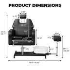 Fauteuil Pédicure Inclinable avec Tabouret, Repose-Pieds & Bassine de Massage, Poste de Pédicure à Vérin Hydraulique pour Technicien Ongulaire, Fauteuil Spa pour Pieds Pivotant