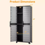 Armoire de rangement en plastique de 173 cm de haut, unité d'étagères de rangement verticale pour bureau, gris