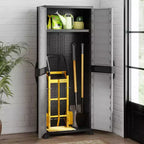 Armoire de rangement en plastique de 173 cm de haut, unité d'étagères de rangement verticale pour bureau, gris