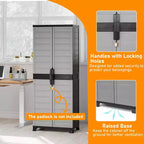 Armoire de rangement en plastique de 173 cm de haut, unité d'étagères de rangement verticale pour bureau, gris