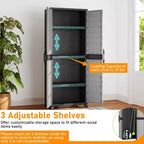 Armoire de rangement en plastique de 173 cm de haut, unité d'étagères de rangement verticale pour bureau, gris