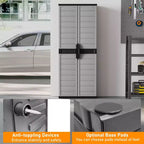Armoire de rangement en plastique de 173 cm de haut, unité d'étagères de rangement verticale pour bureau, gris