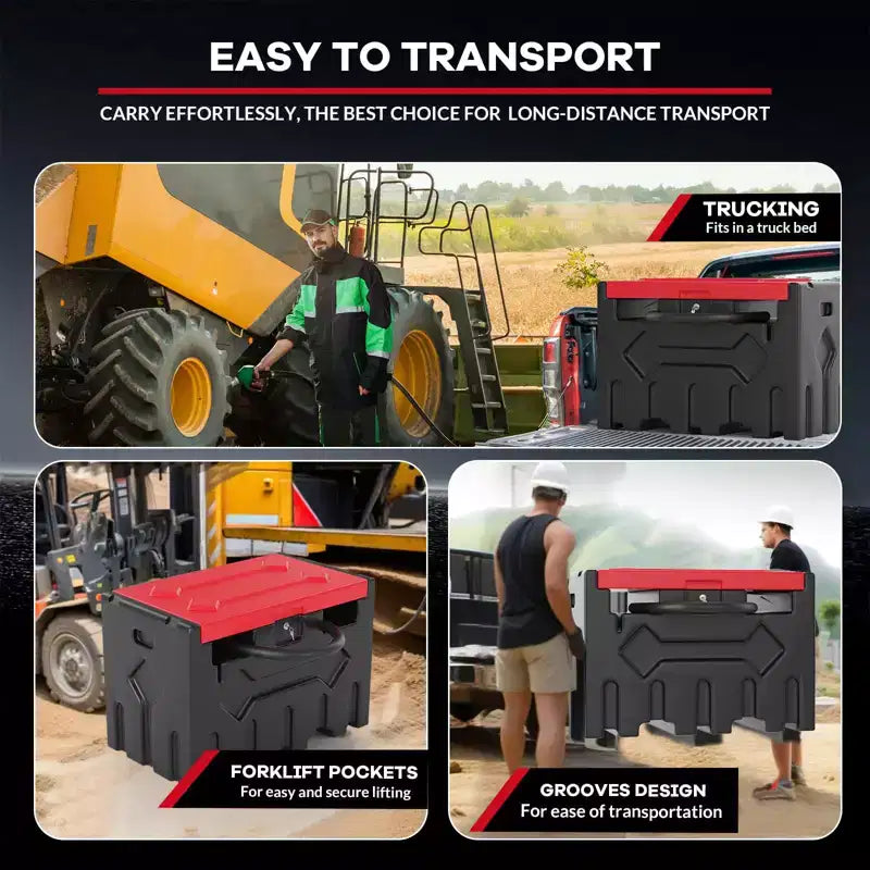 Réservoir diesel portable 200 L avec pompe de transfert 12V (40 L/min), pistolet automatique, filtre, adapté aux bennes de pick-up pour l'agriculture/construction