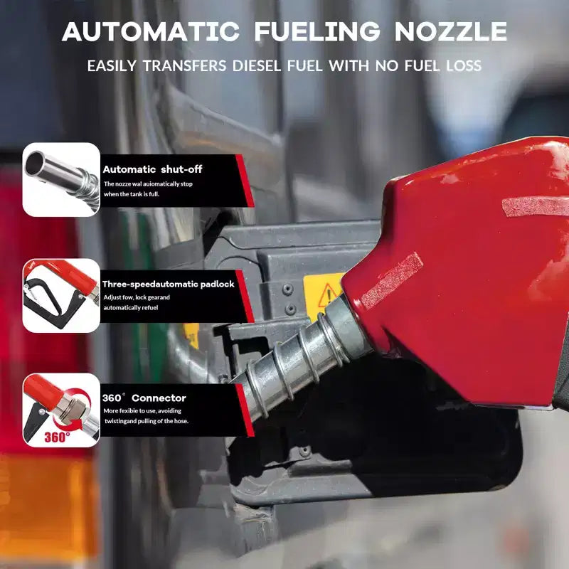 Réservoir diesel portable 200 L avec pompe de transfert 12V (40 L/min), pistolet automatique, filtre, adapté aux bennes de pick-up pour l'agriculture/construction