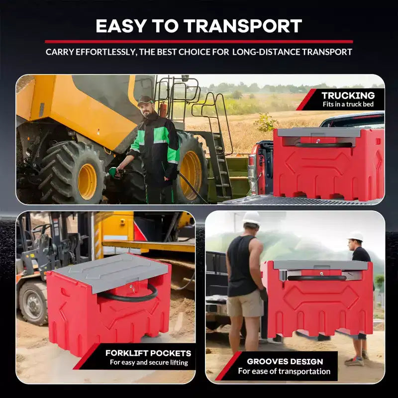 Réservoir diesel portable 200 L avec pompe de transfert 12V (40 L/min), pistolet automatique, filtre, adapté aux bennes de pick-up pour l'agriculture/construction