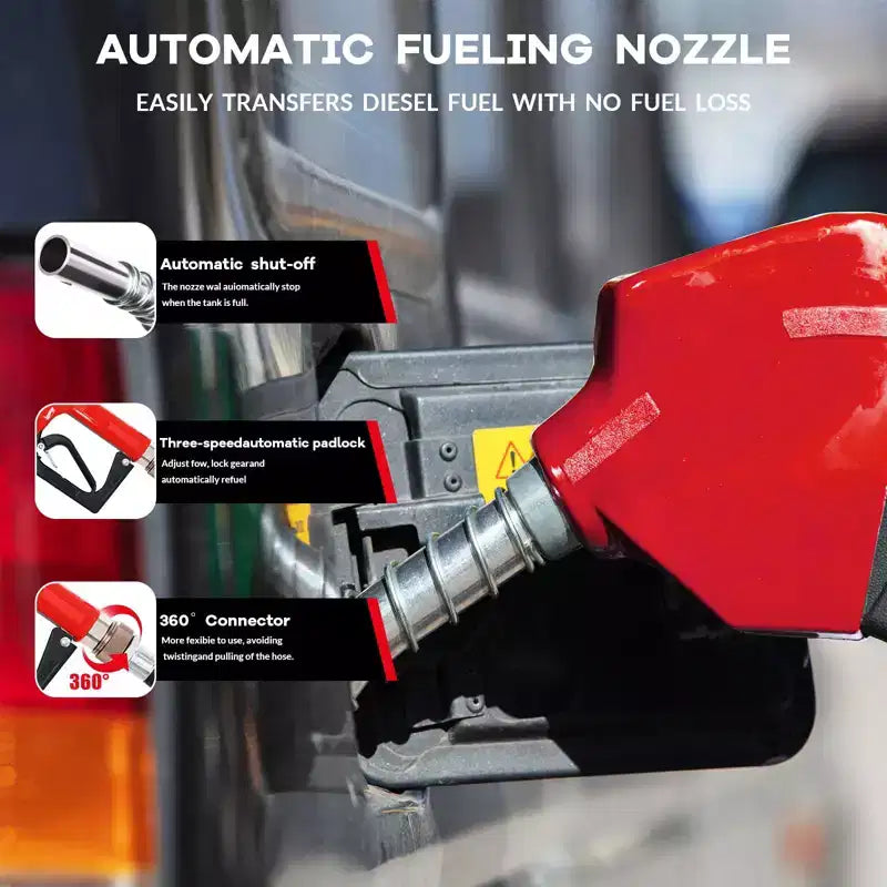 Réservoir diesel portable 200 L avec pompe de transfert 12V (40 L/min), pistolet automatique, filtre, adapté aux bennes de pick-up pour l'agriculture/construction