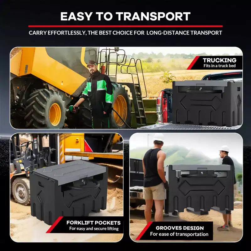 Réservoir diesel portable 200 L avec pompe de transfert 12V (40 L/min), pistolet automatique, filtre, adapté aux bennes de pick-up pour l'agriculture/construction
