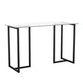 Martha Stewart Eli Home Office Glass Top Desk with Metal Frame