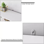 Bibliothèque/Organisateur de rangement de 137 cm de hauteur, en bois blanc, avec 9 étagères ouvertes et 2 tiroirs pour le salon, le bureau, la chambre à coucher