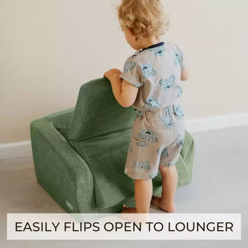 Fauteuil Enfant Confortable pour Tout-petits - Causeuse en Mousse à Mémoire de Forme 2-en-1 qui se Déplie en Canapé Douillet pour la Sieste - Canapé Pliant Moderne pour les Petits