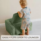 Fauteuil Enfant Confortable pour Tout-petits - Causeuse en Mousse à Mémoire de Forme 2-en-1 qui se Déplie en Canapé Douillet pour la Sieste - Canapé Pliant Moderne pour les Petits
