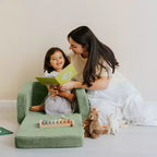 Fauteuil Enfant Confortable pour Tout-petits - Causeuse en Mousse à Mémoire de Forme 2-en-1 qui se Déplie en Canapé Douillet pour la Sieste - Canapé Pliant Moderne pour les Petits