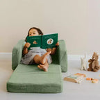 Fauteuil Enfant Confortable pour Tout-petits - Causeuse en Mousse à Mémoire de Forme 2-en-1 qui se Déplie en Canapé Douillet pour la Sieste - Canapé Pliant Moderne pour les Petits