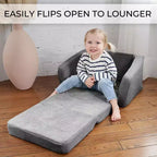 Fauteuil Enfant Confortable pour Tout-petits - Causeuse en Mousse à Mémoire de Forme 2-en-1 qui se Déplie en Canapé Douillet pour la Sieste - Canapé Pliant Moderne pour les Petits
