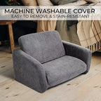 Fauteuil Enfant Confortable pour Tout-petits - Causeuse en Mousse à Mémoire de Forme 2-en-1 qui se Déplie en Canapé Douillet pour la Sieste - Canapé Pliant Moderne pour les Petits