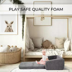 Fauteuil Enfant Confortable pour Tout-petits - Causeuse en Mousse à Mémoire de Forme 2-en-1 qui se Déplie en Canapé Douillet pour la Sieste - Canapé Pliant Moderne pour les Petits