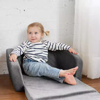 Fauteuil Enfant Confortable pour Tout-petits - Causeuse en Mousse à Mémoire de Forme 2-en-1 qui se Déplie en Canapé Douillet pour la Sieste - Canapé Pliant Moderne pour les Petits