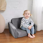 Fauteuil Enfant Confortable pour Tout-petits - Causeuse en Mousse à Mémoire de Forme 2-en-1 qui se Déplie en Canapé Douillet pour la Sieste - Canapé Pliant Moderne pour les Petits
