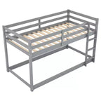 Lits superposés jumeaux de 79,3 pouces avec échelle, lits superposés pour enfants avec garde-corps de sécurité, cadres de lit pour chambre d'enfant, salle de jeux, gris