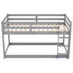Lits superposés jumeaux de 79,3 pouces avec échelle, lits superposés pour enfants avec garde-corps de sécurité, cadres de lit pour chambre d'enfant, salle de jeux, gris