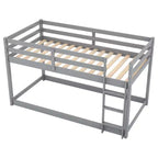 Lits superposés jumeaux de 79,3 pouces avec échelle, lits superposés pour enfants avec garde-corps de sécurité, cadres de lit pour chambre d'enfant, salle de jeux, gris