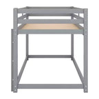Lits superposés jumeaux de 79,3 pouces avec échelle, lits superposés pour enfants avec garde-corps de sécurité, cadres de lit pour chambre d'enfant, salle de jeux, gris