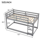 Lits superposés jumeaux de 79,3 pouces avec échelle, lits superposés pour enfants avec garde-corps de sécurité, cadres de lit pour chambre d'enfant, salle de jeux, gris