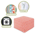 Pouffe Ottoman, Repose-Pieds Rectangulaire et Siège d'Appoint, Motif Aruba