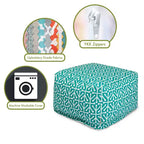 Pouffe Ottoman, Repose-Pieds Rectangulaire et Siège d'Appoint, Motif Aruba