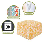 Pouffe Ottoman, Repose-Pieds Rectangulaire et Siège d'Appoint, Motif Aruba