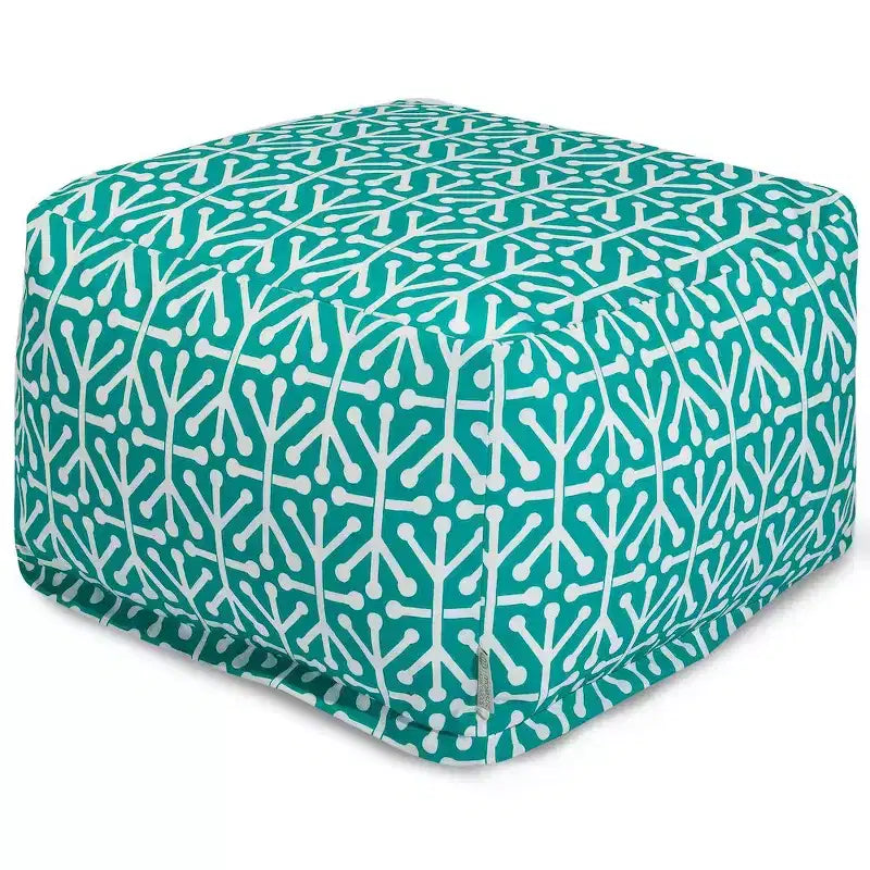 Pouffe Ottoman, Repose-Pieds Rectangulaire et Siège d'Appoint, Motif Aruba