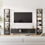 Étagère ouverte à 7 niveaux, étagère de style industriel du milieu du siècle, cadre métallique, présentoir de rangement vertical, adaptée aux petits espaces, salon