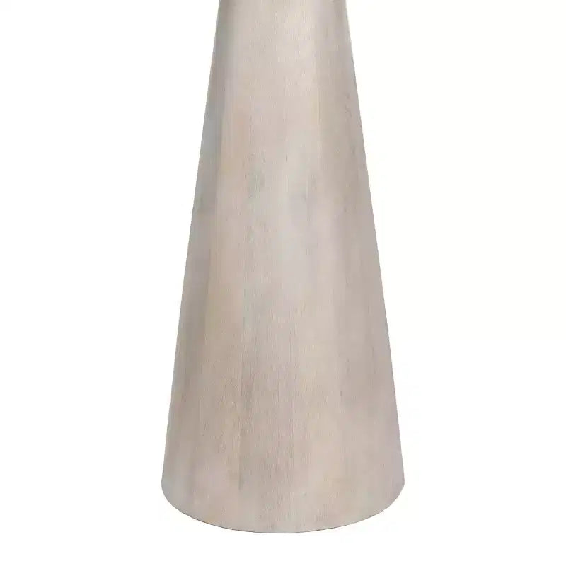 Guéridon industriel de ferme en bois de manguier de 54,6 cm avec plateau rond en verre noir et pied conique