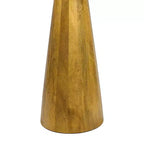 Guéridon industriel de ferme en bois de manguier de 54,6 cm avec plateau rond en verre noir et pied conique