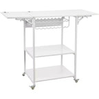 VEVOR Heat Press Table,3 Tier Movable Heat Press Stand,Foldable Heat Transfer Machine Stand with Wheels and Vinyl Roll Holder,Rolling Workbench,White