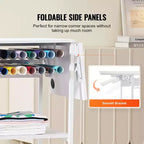 Table de presse à chaud, support mobile à 3 niveaux, support pliable pour machine de transfert à chaud avec roues et porte-rouleau de vinyle, établi roulant, blanc