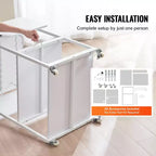 Table de presse à chaud, support mobile à 3 niveaux, support pliable pour machine de transfert à chaud avec roues et porte-rouleau de vinyle, établi roulant, blanc
