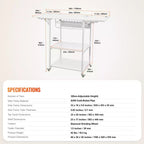 Table de presse à chaud, support mobile à 3 niveaux, support pliable pour machine de transfert à chaud avec roues et porte-rouleau de vinyle, établi roulant, blanc